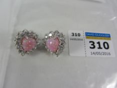 Pair heart shaped dress earrings stamped 925 Condition Report <a href='//www.