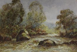 Landscape and River scenes, pair watercolours signed by Clara Knight (British exh.