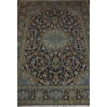 Persian Keshan blue ground rug carpet,