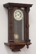 Early 20th century walnut cased Vienna style clock,