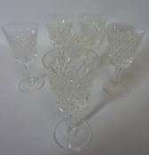 Set of six Waterford cut crystal wine glasses Condition Report <a href='//www.