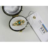 Edwardian turquoise and seed pearl ring hallmarked 18ct Condition Report <a