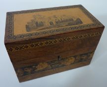 Victorian Tunbridge ware correspondence box W16cm Condition Report <a