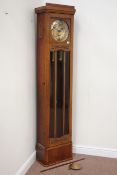Early 20th century golden oak longcased clock,