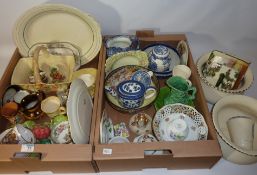 Victorian and later decorative ceramics in two boxes Condition Report <a