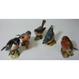 Beswick Chaffinch and four other Beswick birds (5) Condition Report <a