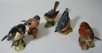 Beswick Chaffinch and four other Beswick birds (5) Condition Report <a