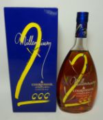 Wines & Spirits -1 x bottle of 2000 Millennium Courvoisier Cognac 70cl (boxed) Condition