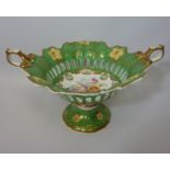 19th century Davenport comport with floral decoration H20cm Condition Report