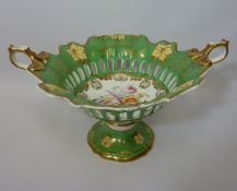 19th century Davenport comport with floral decoration H20cm Condition Report