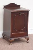 Early 20th century mahogany coal box with fall front,