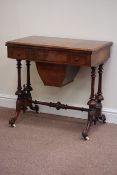 Late Victorian figured walnut fold over baize line swivel top games table inlaid chess board with