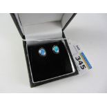 Pair of blue opal ear-rings stamped 925 Condition Report <a href='//www.