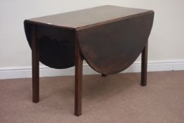 19th century mahogany drop leaf dining table on square gateleg action base, 117cm x 159cm (open),