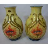 Pair Old Tupton Ware tube lined vases H29cm Condition Report <a href='//www.