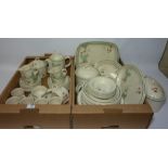 Comprehensive Wedgwood 'Raspberry Cane' dinner and tea/coffee service - six place settings plus