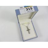 Celtic white gold cross pendant necklace hallmarked 9ct Condition Report <a