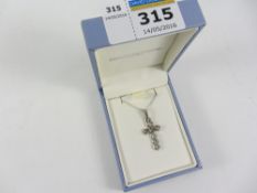 Celtic white gold cross pendant necklace hallmarked 9ct Condition Report <a