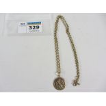 9ct gold St Christopher pendant necklace 7.2gm Condition Report <a href='//www.