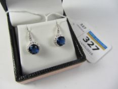 Pair of blue stone dress ear-rings stamped 925 Condition Report <a href='//www.