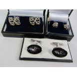 Pair of silver Celtic knot cuff-links,