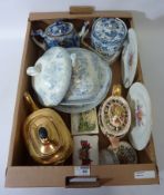 Victorian Imari pattern teapot by James Beech & Son, Crown Devon and Middleport teapots,