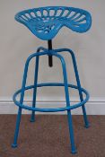Blue finish cast aluminium swivel tractor seat stool Condition Report <a