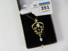 Gold-plated opal pendant necklace Condition Report <a href='//www.davidduggleby.