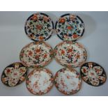 Pair 19th century English plates decorated in the Imari palette,
