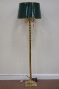 Gilt metal twist stem four branch standard lamp (This item is PAT tested - 5 day warranty from date