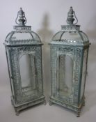 Pair candle lanterns H69cm Condition Report <a href='//www.davidduggleby.