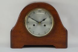 Early 20th century Enfield walnut cased dome top mantel clock,
