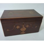 Sheraton period mahogany work box with inlaid decoration W24.