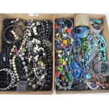 Vintage and later costume jewellery in two boxes Condition Report <a