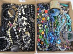 Vintage and later costume jewellery in two boxes Condition Report <a