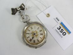 Early 20th century Swiss key wound pocket watch, gilt and foliate engraved dial,