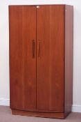 G-Plan teak double wardrobe enclosed by two doors, W92cm, H176cm,