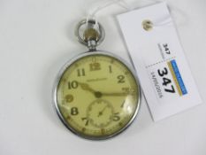 Jaeger Le Coultre War Department issue open face pocket watch, illuminated hands,