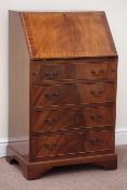 Reproduction mahogany fall front bureau fitted with four drawers, W58cm, H97cm,