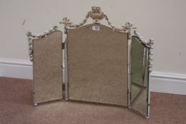 Metal cream and gilt finish triple dressing table mirror Condition Report <a