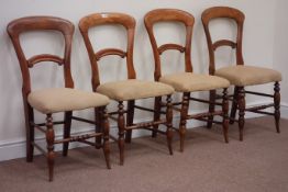 Set four 19th century serpentine seat chairs,