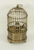 Brass birdcage clock, H15cm CLOCKS & BAROMETERS - as we are not a retailer,
