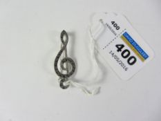 Marcasite treble clef brooch stamped 925 Condition Report <a href='//www.