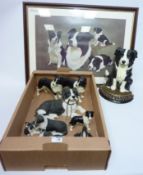 Collection of Border Collie ornaments,