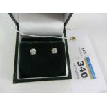 Pair of diamond ear-rings hallmarked 18ct approx 0.