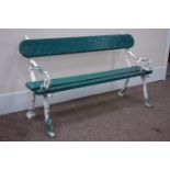 Victorian cast iron and wooden slated, branch effect garden bench,