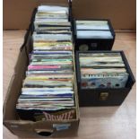 Vinyl - collection of singles including Bob Marley and other 70's and 80's artists in three boxes