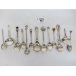 Collection of commemorative and other silver spoons including 'International Horse Show London'