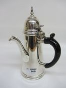 Edwardian Britannia standard silver coffee pot domed hinged lid,