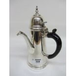 Edwardian Britannia standard silver coffee pot domed hinged lid,